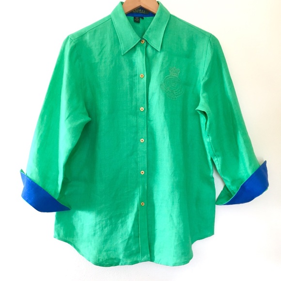 ralph lauren green button down